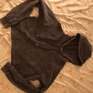 Grey forever 21 cropped hoodie